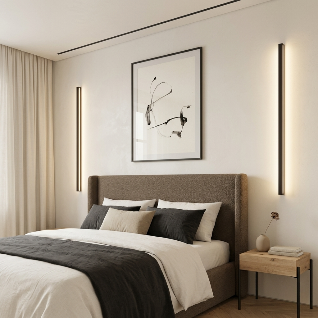Applique murale linéaire en aluminium – LED – LINEA — Applique Murale LED Linéaire Aluminium Noir