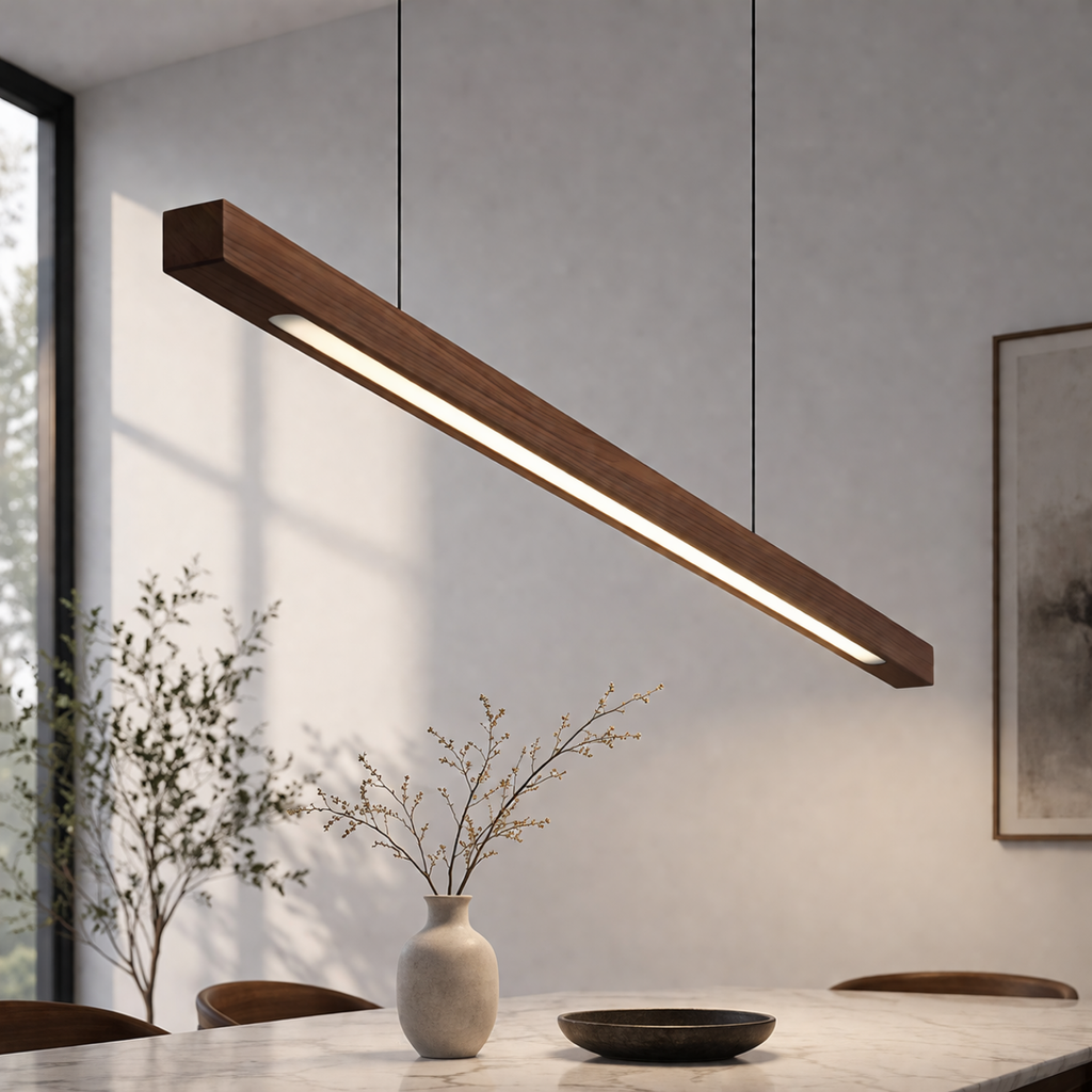Suspension luminaire en bois – LED – SYLVA — Suspension LED Bois & Acrylique