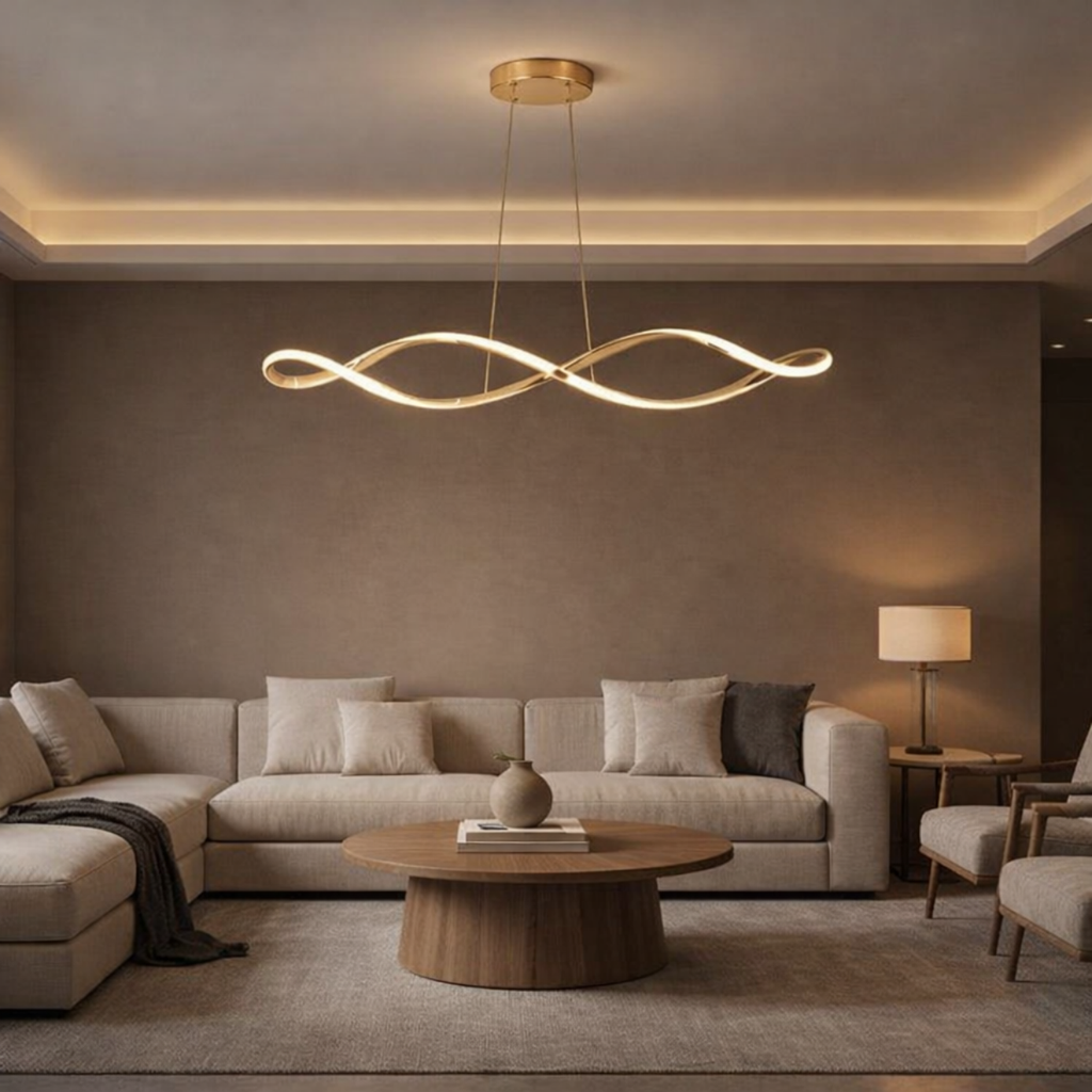 Lustre cascade en cristal – LED dimmable – VERSA — Lustre LED Cristal Contemporain