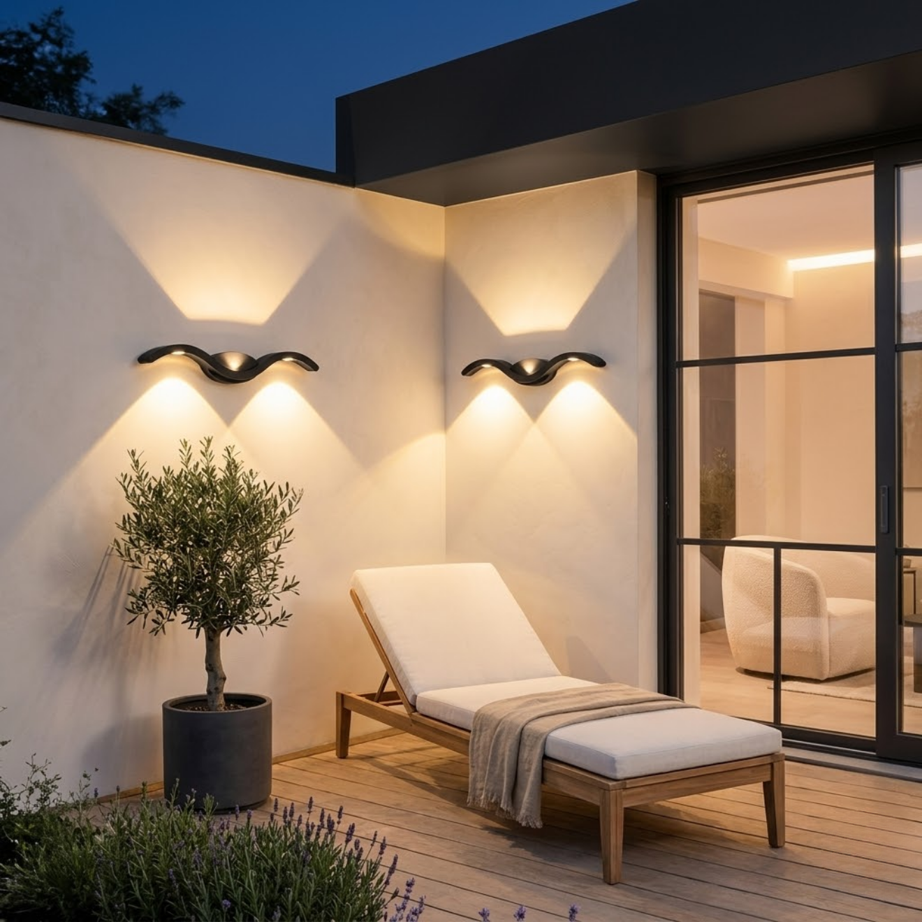 Applique Murale LED Noire Géométrique 2