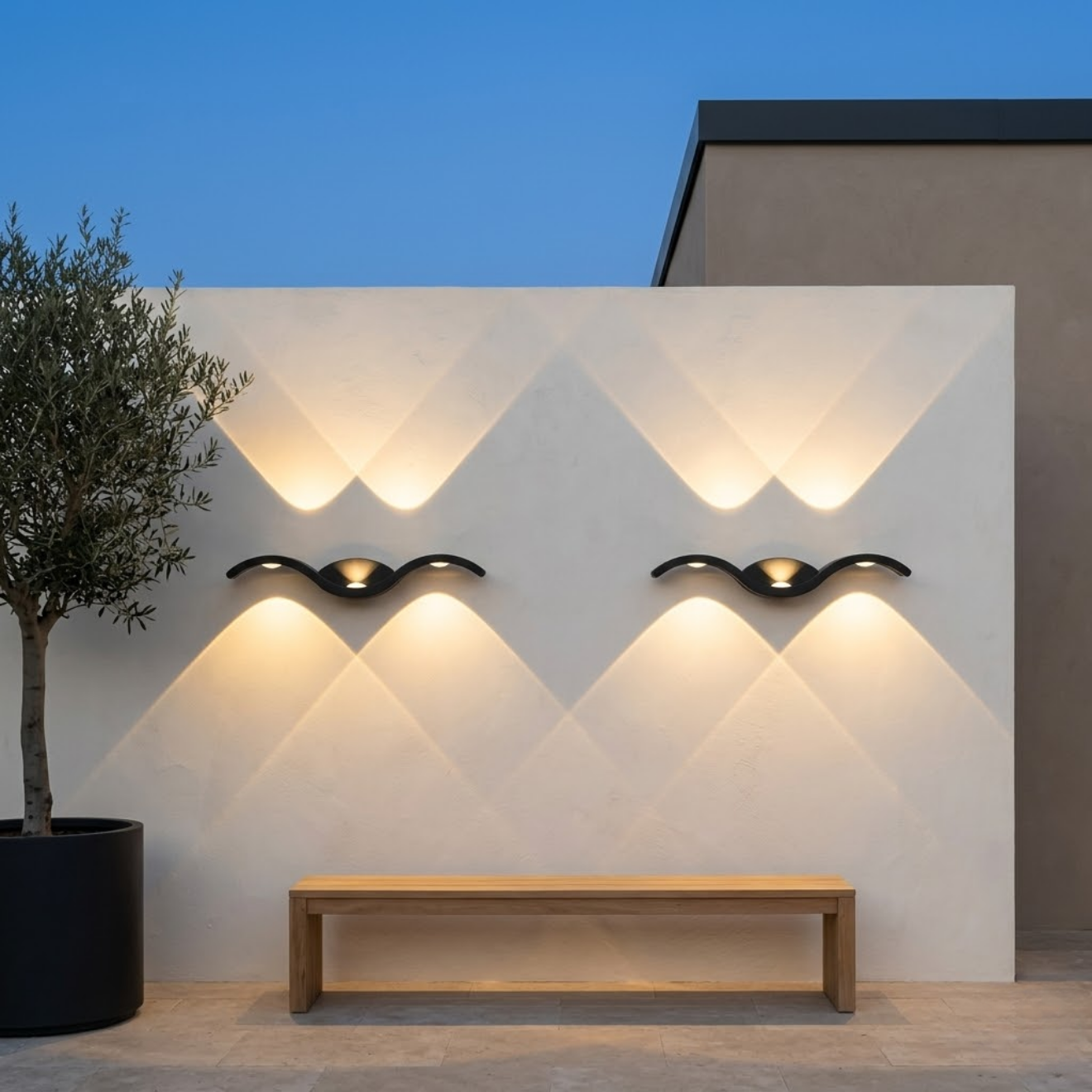 Applique Murale LED Noire Géométrique 6