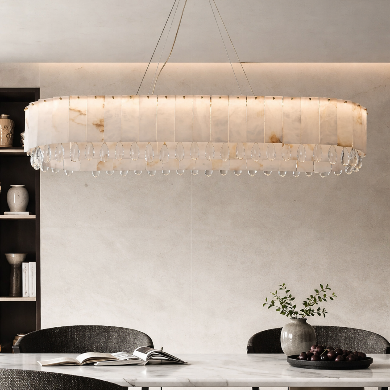 Grand Lustre LED en Cristal Taillé 2